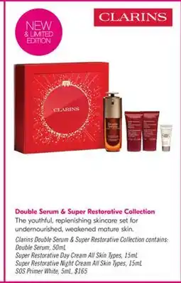 Shoppers Drug Mart Clarins Double Serum & Super Restorative Collection contains offer