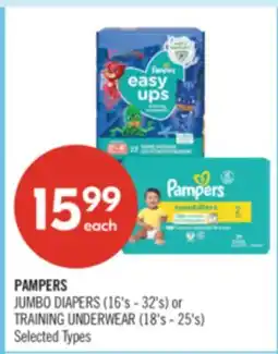 Shoppers Drug Mart PAMPERS JUMBO DIAPERS (16's - 32's) or TRAINING UNDERWEAR (18's - 25's) offer