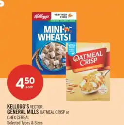 Shoppers Drug Mart KELLOGG'S VECTOR, GENERAL MILLS OATMEAL CRISP or CHEX CEREALS offer
