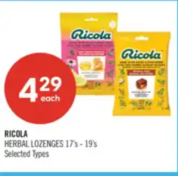 Shoppers Drug Mart RICOLA HERBAL LOZENGES 17'S - 19's offer
