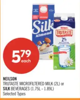 Shoppers Drug Mart NEILSON TRUTASTE MICROFILTERED MILK (2L) or SILK BEVERAGES (1.75L - 1.89L) offer