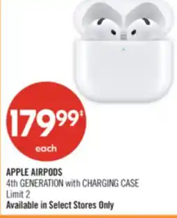 Shoppers Drug Mart APPLE AIRPODS 4th GENERATION with CHARGING CASE offer