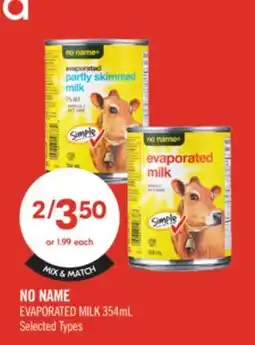 Shoppers Drug Mart NO NAME EVAPORATED MILK offer