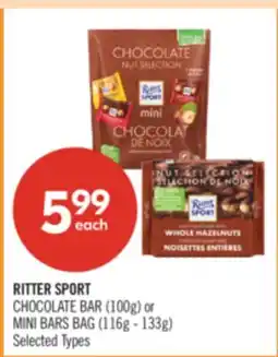 Shoppers Drug Mart RITTER SPORT CHOCOLATE BAR (100g) or MINI BARS BAG (116g - 133g) offer