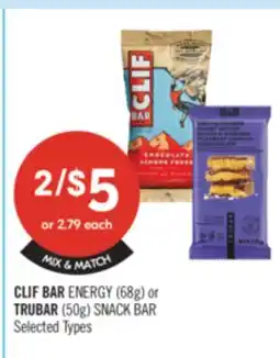 Shoppers Drug Mart CLIF BAR ENERGY (68g) or TRUBAR (50g) SNACK BAR offer