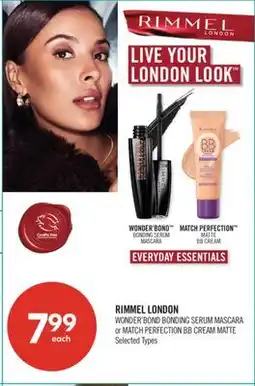 Shoppers Drug Mart RIMMEL LONDON WONDER'BOND BONDING SERUM MASCARA or MATCH PERFECTION BB CREAM MATTE offer