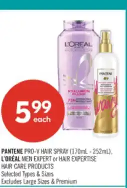 Shoppers Drug Mart PANTENE PRO-V HAIR SPRAY (170 ml- 252 ml), L'ORÉAL MEN EXPERT or HAIR EXPERTISE HAIR CARE PRODUCTS offer