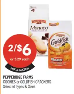 Shoppers Drug Mart PEPPERIDGE FARMS COOKIES or GOLDFISH CRACKERS offer