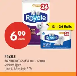 Shoppers Drug Mart ROYALE BATHROOM TISSUE 8 Roll - 12 Roll offer