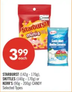 Shoppers Drug Mart STARBURST (142g - 170g), SKITTLES (140g - 170g) or KERR'S (90g - 200g) CANDY offer