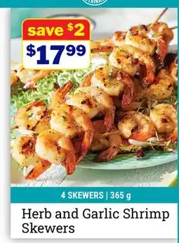M & M Food Market Herb and Garlic Shrimp Skewers offer
