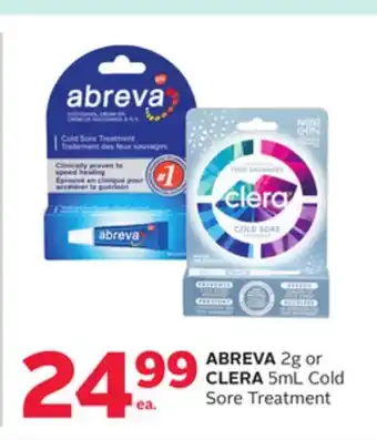Rexall ABREVA 2g or CLERA 5mL Cold Sore Treatment offer