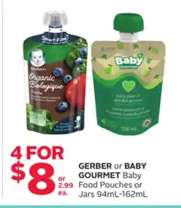 Rexall GERBER or BABY GOURMET Baby Food Pouches or Jars offer