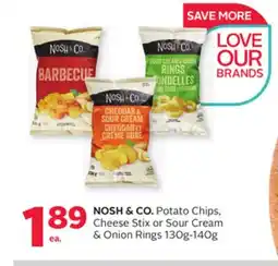 Rexall NOSH & CO. Potato Chips, Cheese Stix or Sour Cream & Onion Rings offer