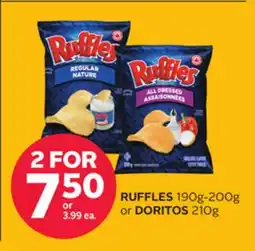 Rexall RUFFLES 190g-200g or DORITOS 210g offer