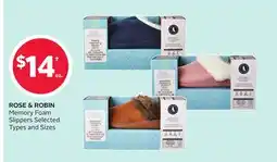Rexall ROSE & ROBIN Memory Foam Slippers offer