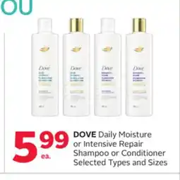 Rexall DOVE Daily Moisture or Intensive Repair Shampoo or Conditioner offer