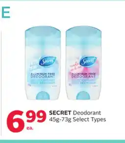 Rexall SECRET Deodorant offer