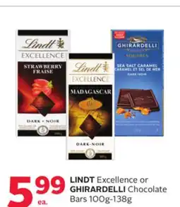 Rexall LINDT Excellence or GHIRARDELLI Chocolate Bars offer