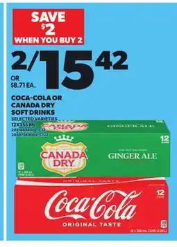 Independent City Market COCA-COLA OR CANADA DRY SOFT DRINKS, 12X355 ML offer