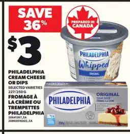 Independent City Market PHILADELPHIA CREAM CHEESE OR DIPS, 227/250 G offer