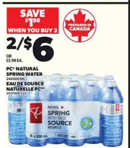 Independent City Market PC NATURAL SPRING WATER, 24 x 500 mL offer