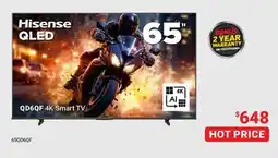 Visions Electronics HISENSE QD6QF 4K Smart TV QLED 65 offer