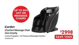 Visions Electronics iComfort Massage Chair Zero Gravity offer