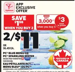 Independent City Market PC BLUE MENU OR PC SPARKLING WATER, 12X355 ML offer