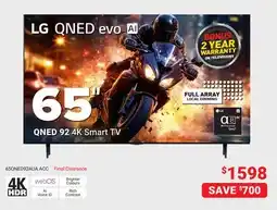 Visions Electronics LG 65 QNED 92 4K Smart TV offer