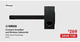Visions Electronics YAMAHA Compact Soundbar and Wireless Subwoofer offer