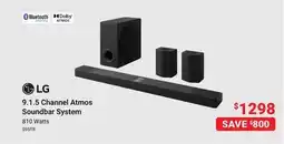 Visions Electronics LG 9.1. 5 Channel Atmos Soundbar System offer