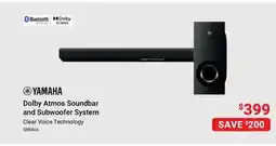 Visions Electronics Yamaha Dolby Atmos Soundbar and Subwoofer System offer