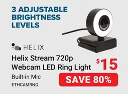 Visions Electronics Helix Stream 720p Webcam LED Ring Light offer