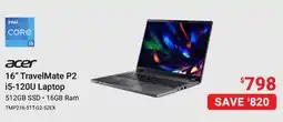 Visions Electronics Acer 16 TravelMate P2 i5-12OU Laptop offer