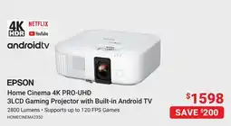 Visions Electronics Epson Home Cinema 4K PRO-UHD 3LCD Gaming Projector with Built-in Android TV offer