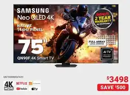 Visions Electronics SAMSUNG 75 QN90F 4K Smart TV offer