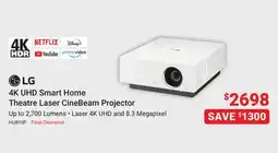 Visions Electronics LG 4K UHD Smart Home Theatre Laser CineBeam Projector offer