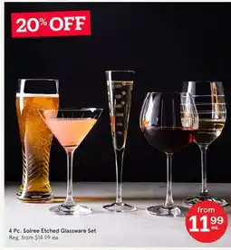 Kitchen Stuff Plus 4 Pc. Soiree Etched Glassware Set offer
