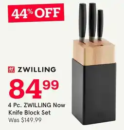 Kitchen Stuff Plus 4 Pc. ZWILLING Now Knife Block Set offer