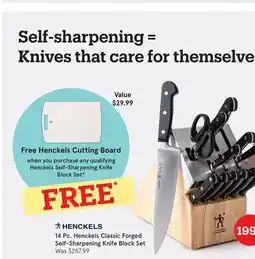 Kitchen Stuff Plus 14 Pc. Henckels Classic Forged Self-Sharpening Knife Block Set offer