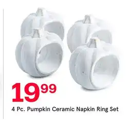 Kitchen Stuff Plus 4 Pc. Pumpkin Ceramic Napkin Ring Set offer