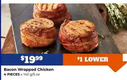 M & M Food Market Bacon Wrapped Chicken 4 PIECES x 142 g/5 oz offer