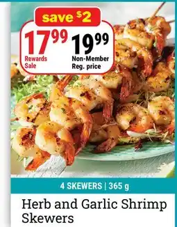 M & M Food Market Herb and Garlic Shrimp Skewers, 365 g offer