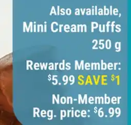 M & M Food Market Also available, Mini Cream Puffs offer