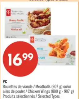 Pharmaprix PC Meatballs (907g) or Chicken Wings (800g -907 g) offer