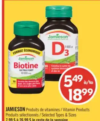 Pharmaprix JAMIESON Vitamin Products offer