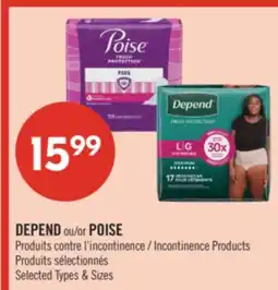 Pharmaprix DEPEND or POISE Incontinence Products offer
