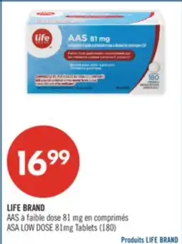 Pharmaprix LIFE BRAND ASA LOW DOSE 81mg Tablets (180) offer