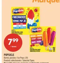 Pharmaprix POPSICLE Ice Pops offer